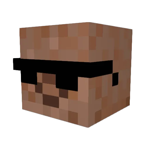 DyN Minecraft avatar head, 3D render