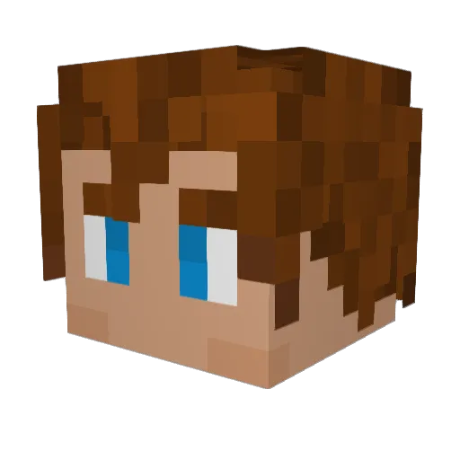 Dybmino Minecraft avatar head, 3D render