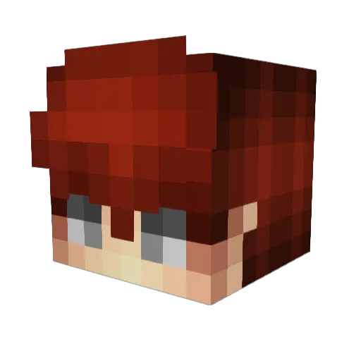 Dycid Minecraft avatar head, 3D render