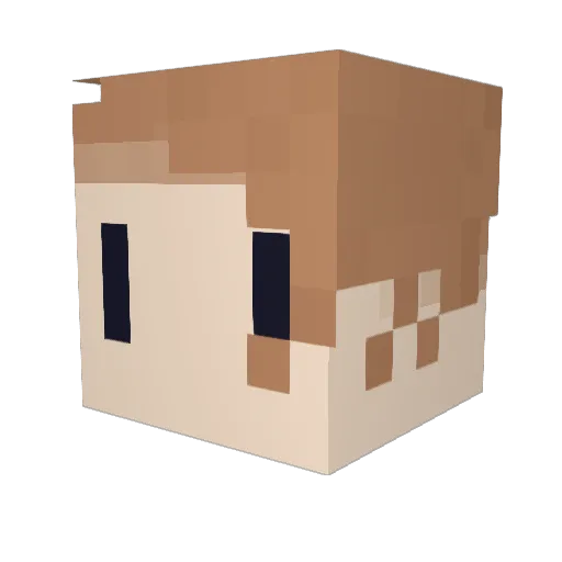 Dydann Minecraft avatar head, 3D render