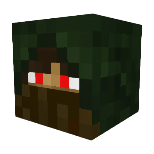 Dydy_le_Fou Minecraft avatar head, 3D render