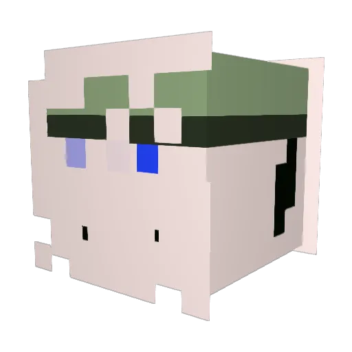 Dye_Mortal Minecraft avatar head, 3D render
