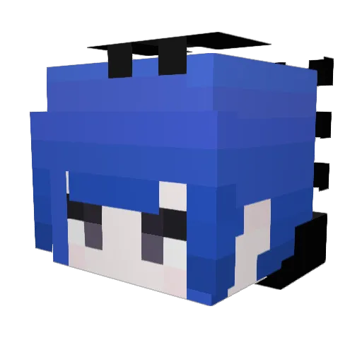 Dyedfeather Minecraft avatar head, 3D render