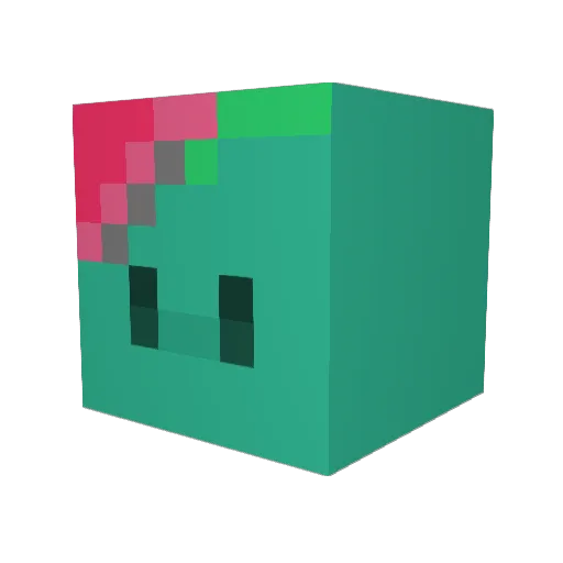 Dyezel Minecraft avatar head, 3D render