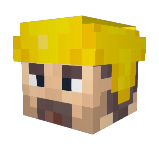 DylanF Minecraft avatar head, 3D render