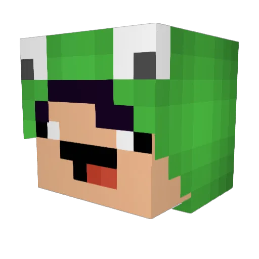 DylanPeep Minecraft avatar head, 3D render