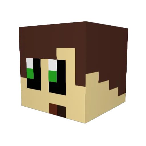 DylanPeys Minecraft avatar head, 3D render
