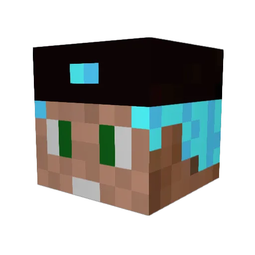 Dylemmm Minecraft avatar head, 3D render