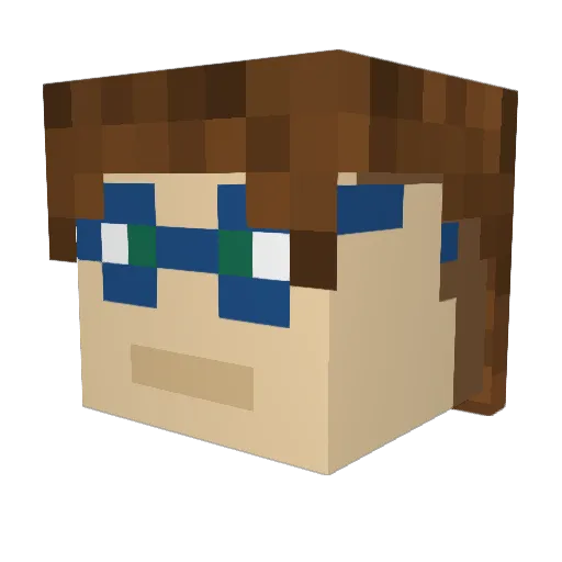 Dylphi Minecraft avatar head, 3D render