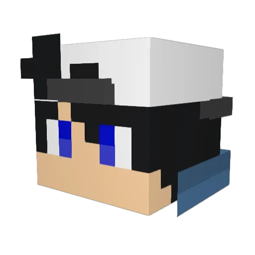 Dymasss Minecraft avatar head, 3D render