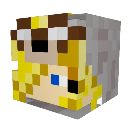 Dyminic Minecraft avatar head, 3D render