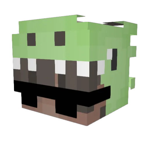 Dyn0saur Minecraft avatar head, 3D render
