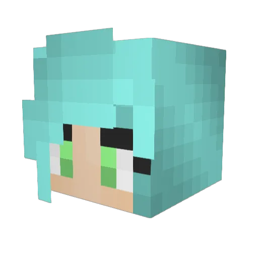 DynamiteGirl101 Minecraft avatar head, 3D render