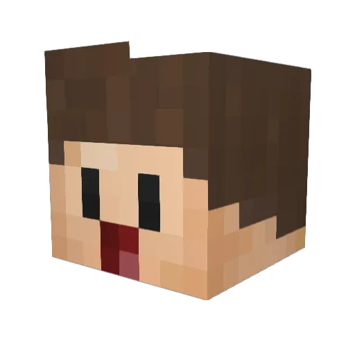 DynamoRed Minecraft avatar head, 3D render