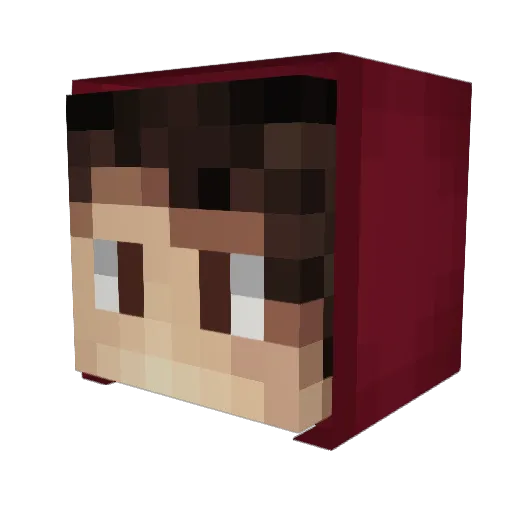 Dynamotivation Minecraft avatar head, 3D render