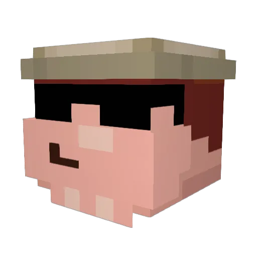 Dyoqe Minecraft avatar head, 3D render