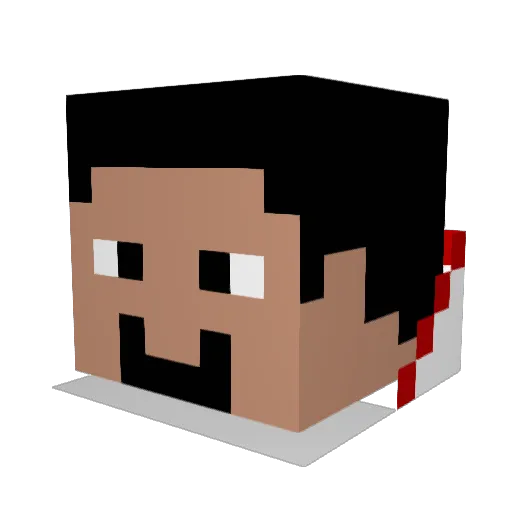 Dyrmon Minecraft avatar head, 3D render