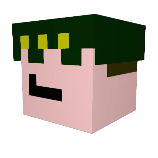 Dysjr Minecraft avatar head, 3D render