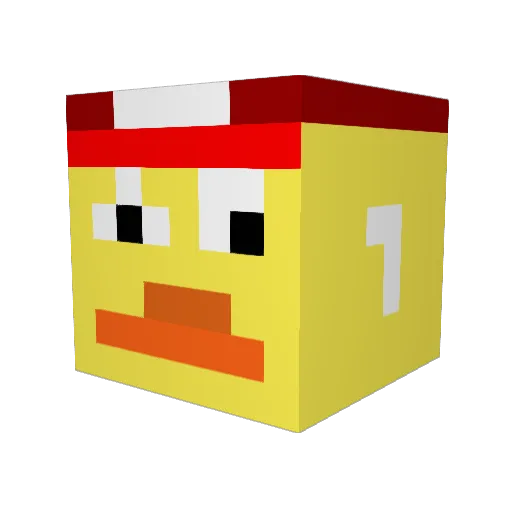 Dyslol Minecraft avatar head, 3D render