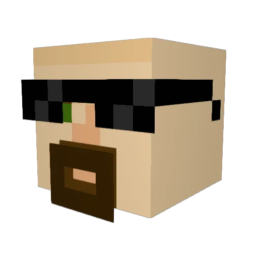 Dzahoe Minecraft avatar head, 3D render