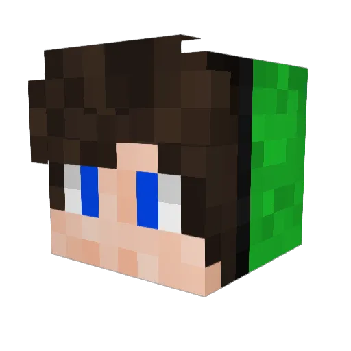 Dzalapin Minecraft avatar head, 3D render