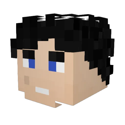 Dzari Minecraft avatar head, 3D render