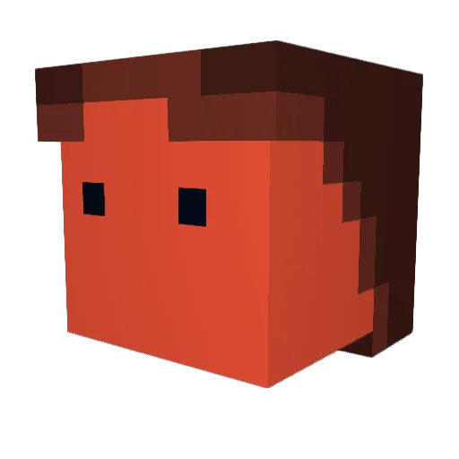 Dzelm Minecraft avatar head, 3D render