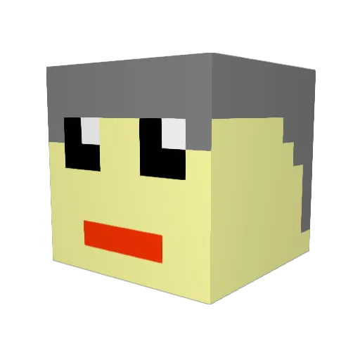 DziadekArmata Minecraft avatar head, 3D render