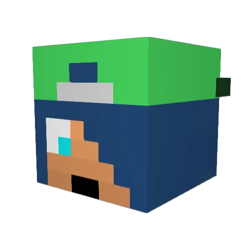 Dziauris Minecraft avatar head, 3D render