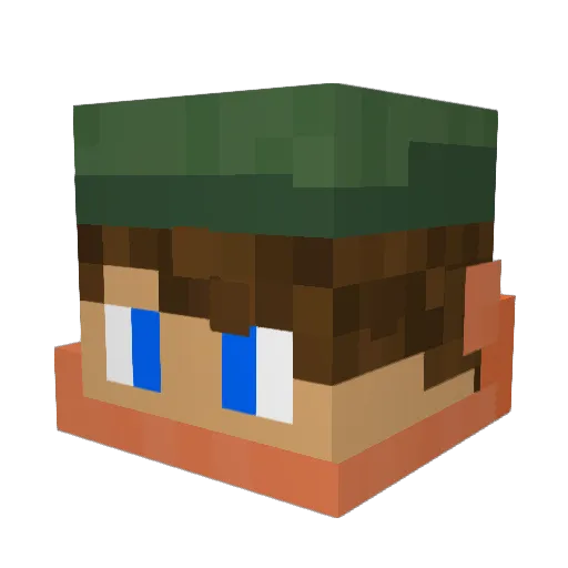 Dzidzic Minecraft avatar head, 3D render