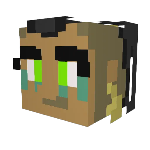 Dzimkur Minecraft avatar head, 3D render