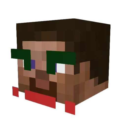 Dzipo Minecraft avatar head, 3D render