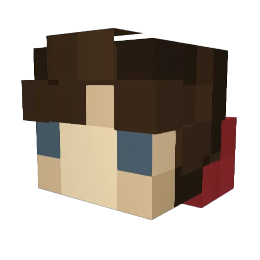 Dzir Minecraft avatar head, 3D render