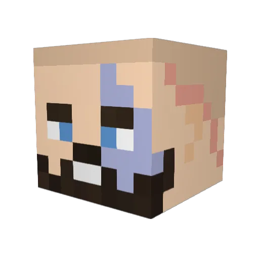 Dzizis Minecraft avatar head, 3D render
