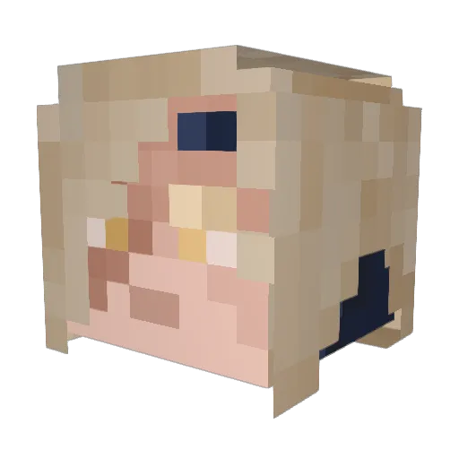 Dzjins Minecraft avatar head, 3D render