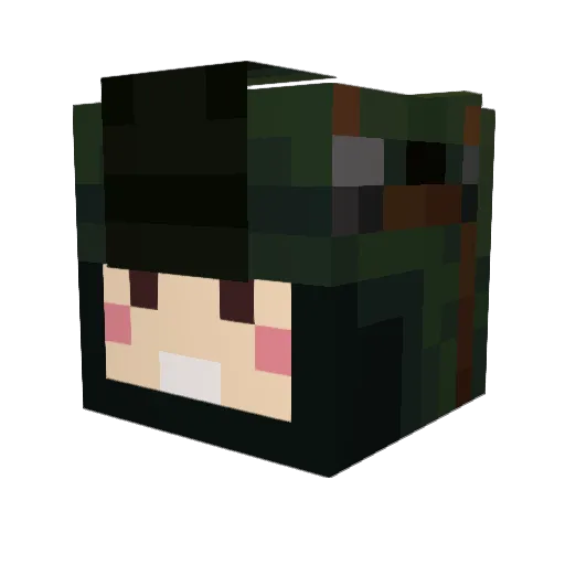 Dzlee Minecraft avatar head, 3D render