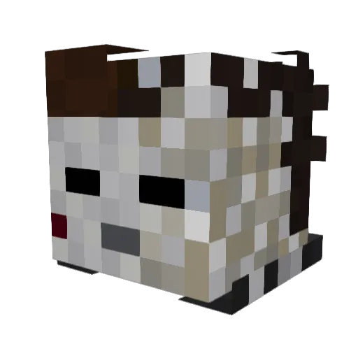 DzumaChan Minecraft avatar head, 3D render
