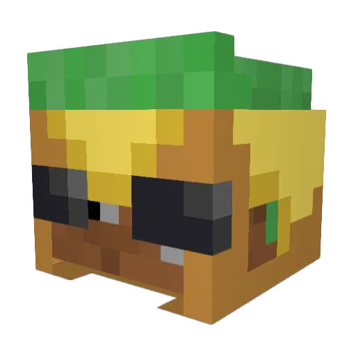 E117G Minecraft avatar head, 3D render