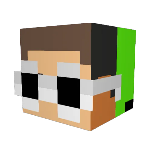 E1IS3 Minecraft avatar head, 3D render