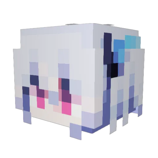 E1aLna Minecraft avatar head, 3D render