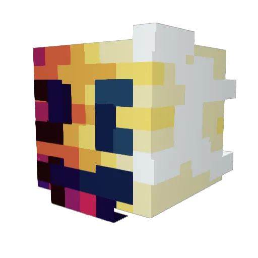 E1i0B Minecraft avatar head, 3D render