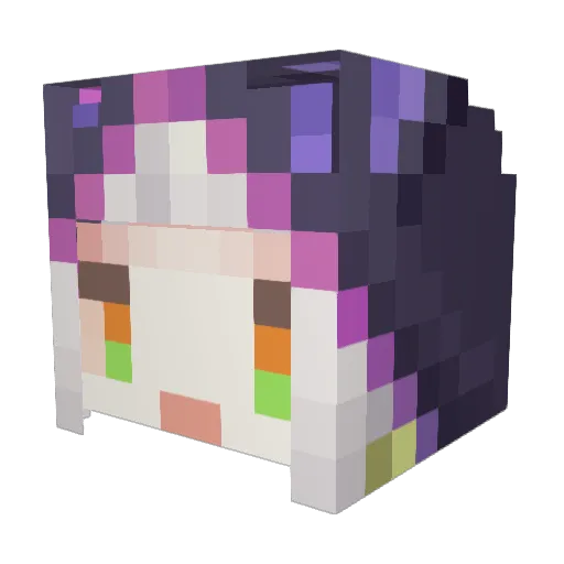 E1y2e Minecraft avatar head, 3D render