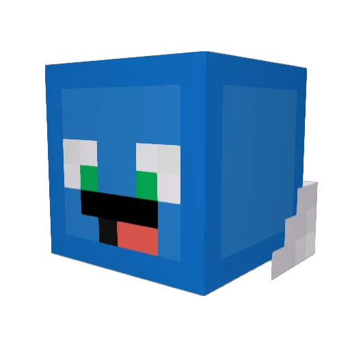 E2Falling Minecraft avatar head, 3D render