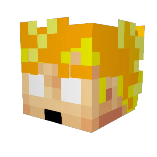 EA026 Minecraft avatar head, 3D render