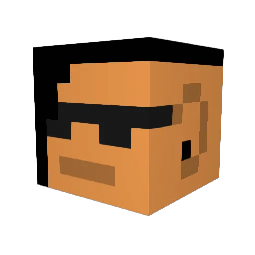 EAJ_6 Minecraft avatar head, 3D render