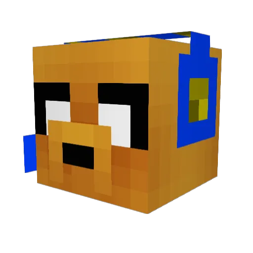 EB0K Minecraft avatar head, 3D render