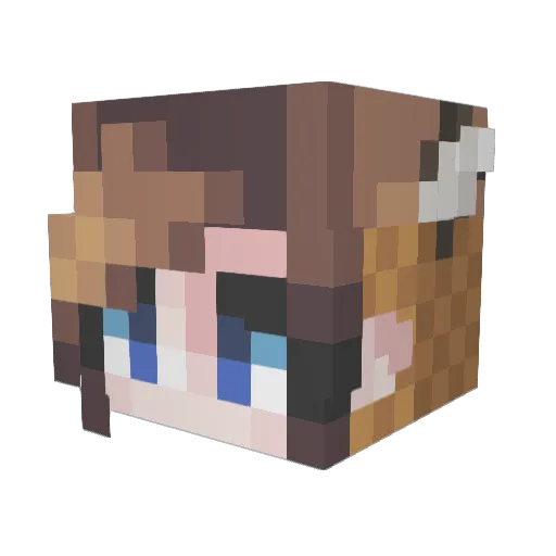 EB73686 Minecraft avatar head, 3D render