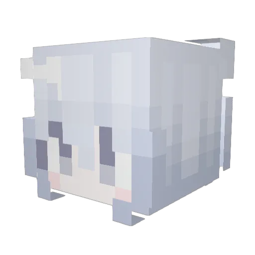 EBG Minecraft avatar head, 3D render