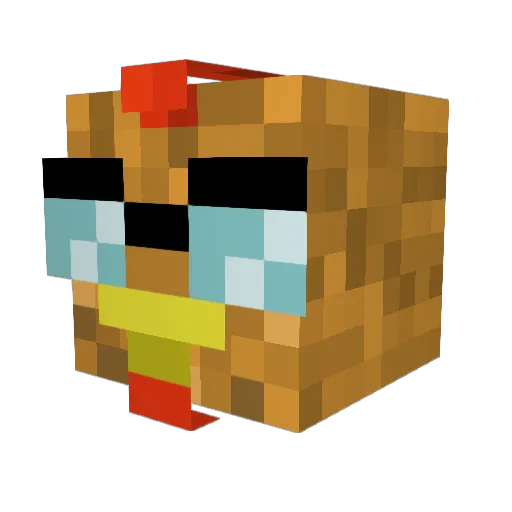 EBMN1 Minecraft avatar head, 3D render