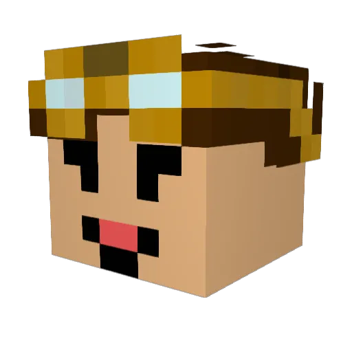 EB_Gamer Minecraft avatar head, 3D render